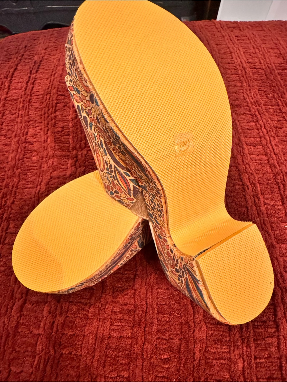 Patterned Multicolor Platform Slide Sandals - Picture 5 of 7